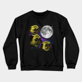 Three Pug Moon Crewneck Sweatshirt